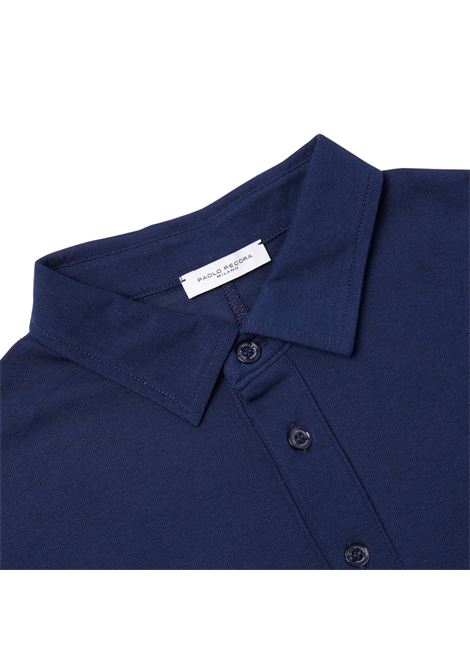 Polo in Cotton Piquet - Blu Navy PAOLO PECORA |  | F141 41386685